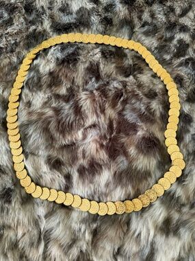 Gold Tone Coin Link stretch belt